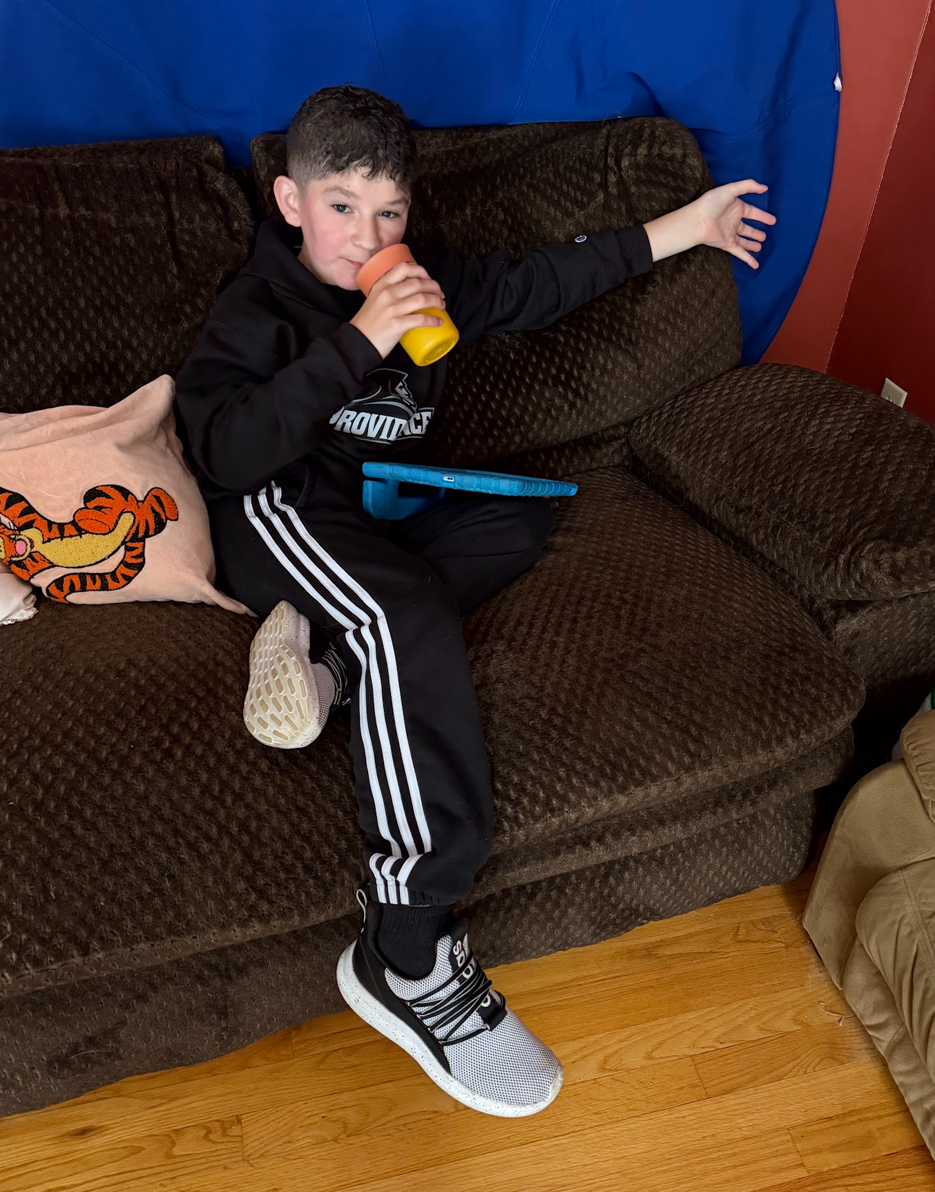 Relaxing with my favorite beverage, MILK
